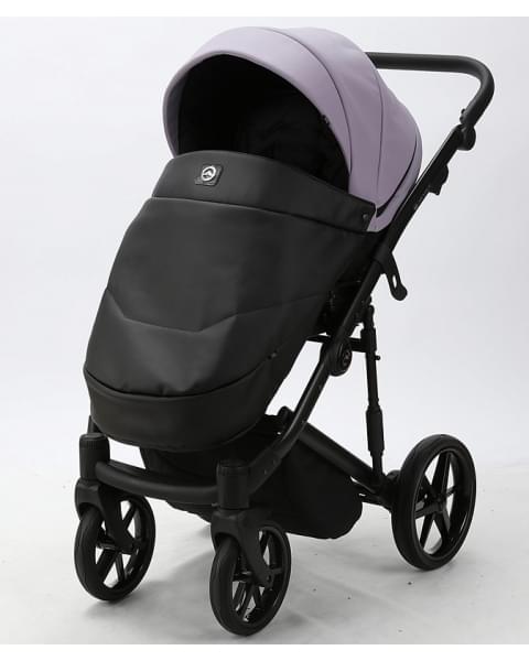 Детская коляска Adamex Mobi Deluxe 2 в 1 M-SD20 (СИРЕНЬ+ЧЕРНАЯ КОЖА)