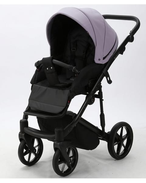 Детская коляска Adamex Mobi Deluxe 2 в 1 M-SD20 (СИРЕНЬ+ЧЕРНАЯ КОЖА)