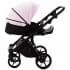 Детская коляска Adamex Nola Deluxe 2 в 1 N-SD101 (РОЗОВ.ЗЕФИР КОЖА + ЧЕРН. КОЖА)