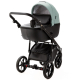 Детская коляска Adamex Nola Deluxe 2 в 1 N-SD103 (СЕРО-ЗЕЛ. КОЖА + ЧЕРН.КОЖА)