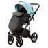 Детская коляска Adamex Nola Deluxe 3 в 1 N-SD111 (СВ.БИРЮЗОВАЯ.КОЖА + ЧЕРН.КОЖА)