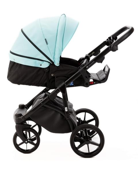 Детская коляска Adamex Nola Deluxe 3 в 1 N-SD111 (СВ.БИРЮЗОВАЯ.КОЖА + ЧЕРН.КОЖА)