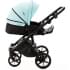 Детская коляска Adamex Nola Deluxe 3 в 1 N-SD111 (СВ.БИРЮЗОВАЯ.КОЖА + ЧЕРН.КОЖА)
