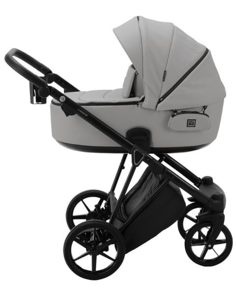 Детская коляска Adamex Porto Deluxe 3 в 1 PO-SA03 (СВ.СЕРАЯ.КОЖА)