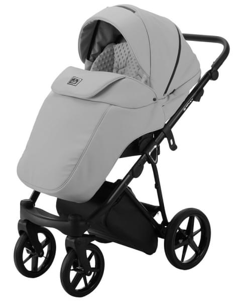 Детская коляска Adamex Porto Deluxe 3 в 1 PO-SA03 (СВ.СЕРАЯ.КОЖА)