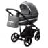 Детская коляска Adamex Rimini 2 в 1 RI11A LUX (СЕРЫЙ С СЕРЕБР.ЛЮРЕКСОМ+Т.СЕР.КОЖА+СЕРЕБР.ОТДЕЛКА)