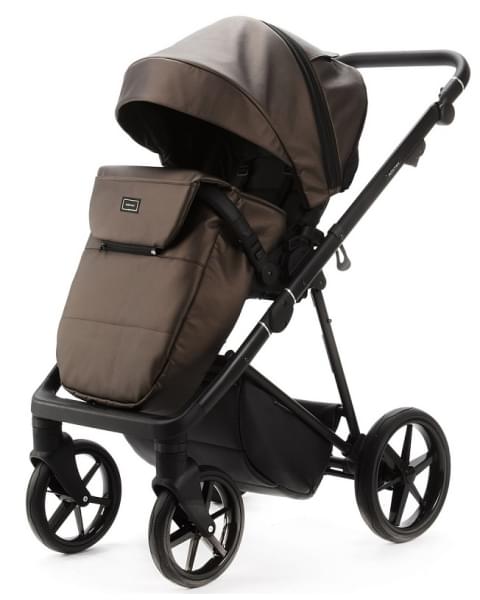 Детская коляска Adamex Vasco Deluxe 2 в 1 V-SM16 (БЕЖ МЕТАЛИК КОЖА)