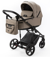 Детская коляска Adamex Zico Deluxe New 3 в 1 ZN-SA09 (ТЕМНО-БЕЖЕВАЯ КОЖА)