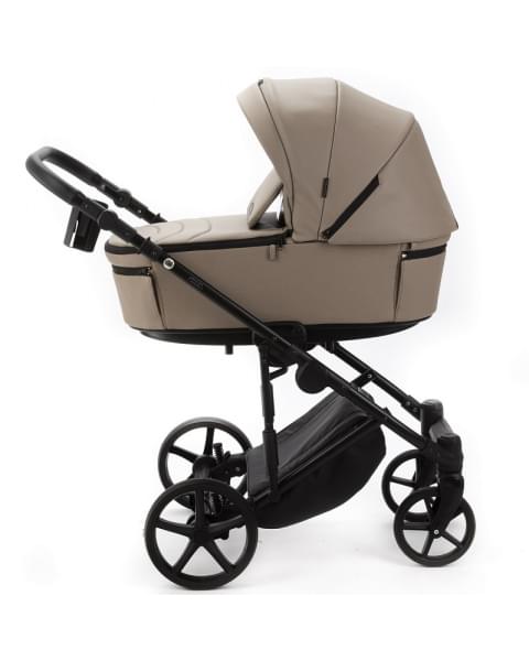 Детская коляска Adamex Zico Deluxe New 3 в 1 ZN-SA09 (ТЕМНО-БЕЖЕВАЯ КОЖА)