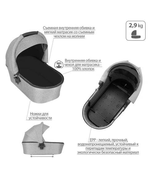 Детская коляска Bebetto Flavio 2 в 1 02 синий серая рама