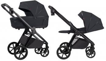 Детская коляска Carrello Omega Plus CRL-6540 2 в 1 Cosmo Black с переходниками на автолюльку