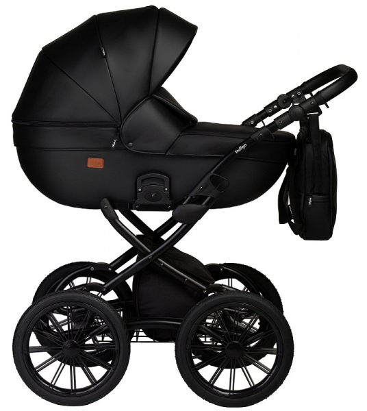 Детская коляска Indigo Mio Eco Plus 14 2 в 1 01 черная кожа