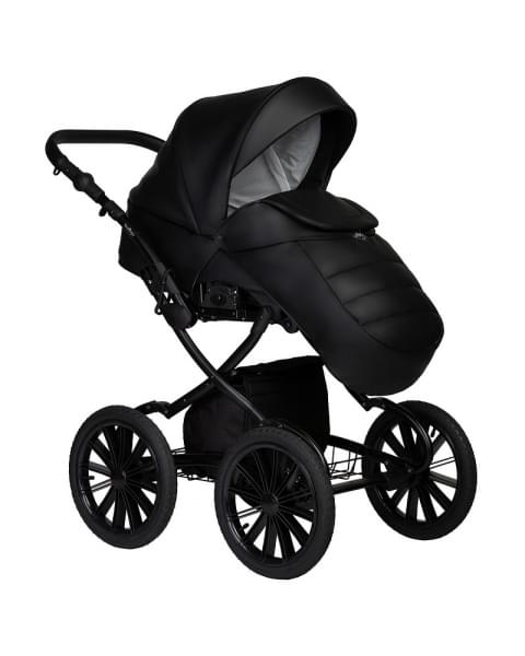 Детская коляска Indigo Mio Eco Plus 14 2 в 1 01 черная кожа