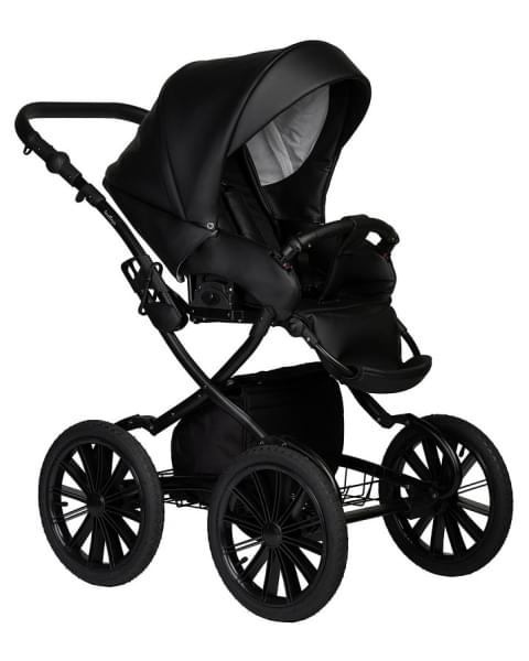 Детская коляска Indigo Mio Eco Plus 14 2 в 1 01 черная кожа