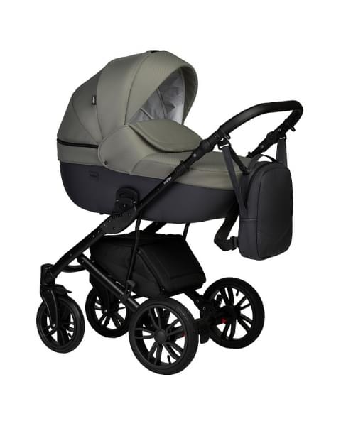 Детская коляска Indigo Mio S 2 в 1 05 т.серая кожа+зеленый