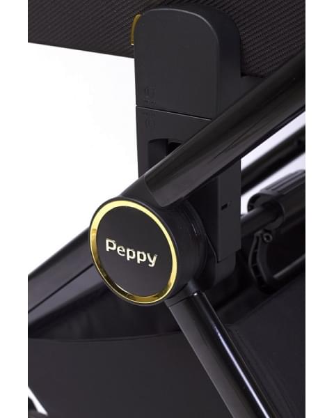 Детская коляска Peppy Monaco 2 в 1 Royal black (черный), рама черный глянец