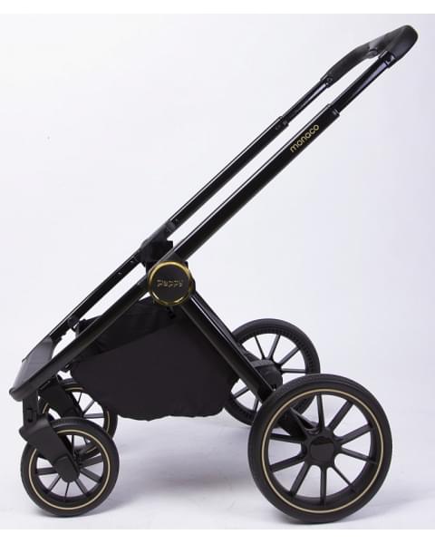 Детская коляска Peppy Monaco 2 в 1 Royal black (черный), рама черный глянец