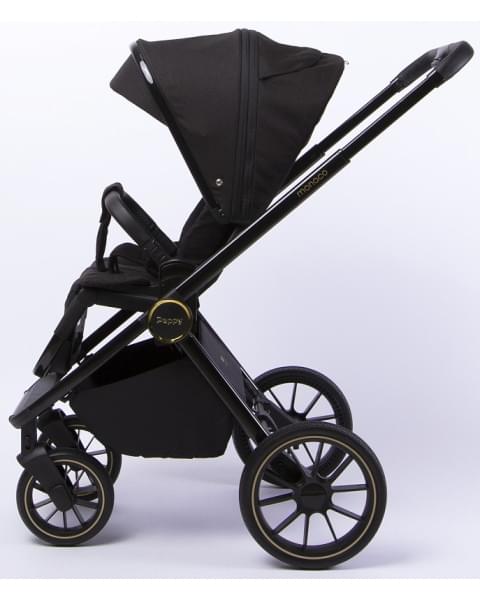 Детская коляска Peppy Monaco 2 в 1 Royal black (черный), рама черный глянец
