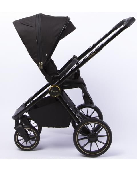 Детская коляска Peppy Monaco 2 в 1 Royal black (черный), рама черный глянец