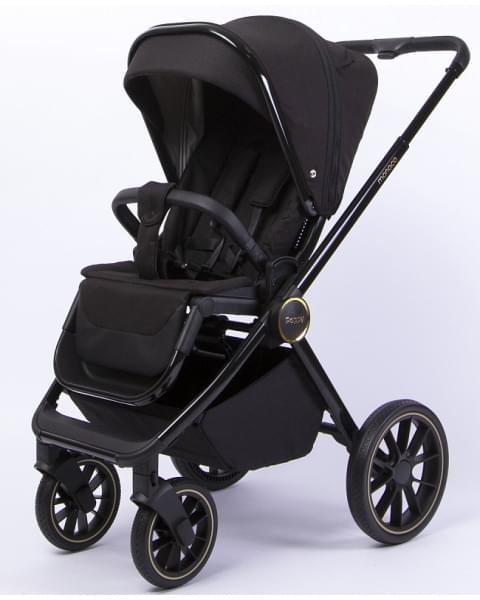 Детская коляска Peppy Monaco 2 в 1 Royal black (черный), рама черный глянец