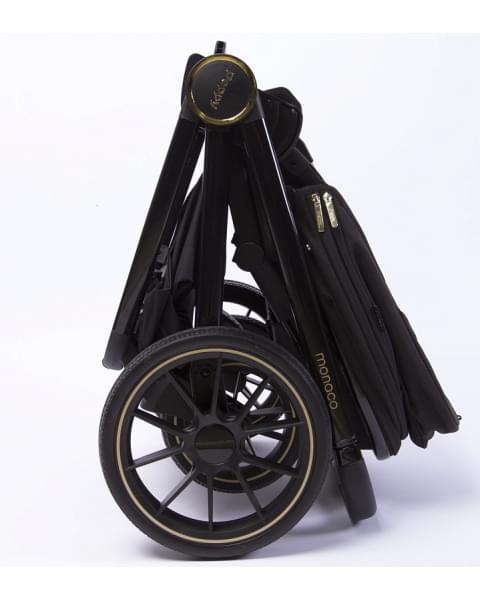 Детская коляска Peppy Monaco 2 в 1 Royal black (черный), рама черный глянец