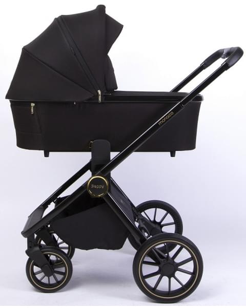 Детская коляска Peppy Monaco 2 в 1 Royal black (черный), рама черный глянец