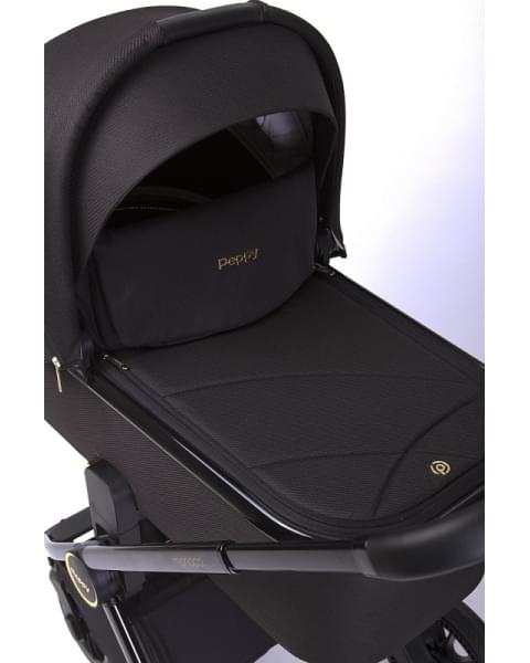 Детская коляска Peppy Monaco 2 в 1 Royal black (черный), рама черный глянец