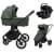 Детская коляска Peppy Monaco 3 в 1 с автокреслом Rise Black Oliva Green (зеленый), рама черная