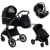 Детская коляска Pituso Mayla Lux 3 в 1 с автокреслом Baesa Black