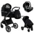 Детская коляска Pituso Mayla Lux 3 в 1 с автокреслом Baesa Black