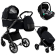 Детская коляска Pituso Mayla Lux 3 в 1 с автокреслом Baesa Black