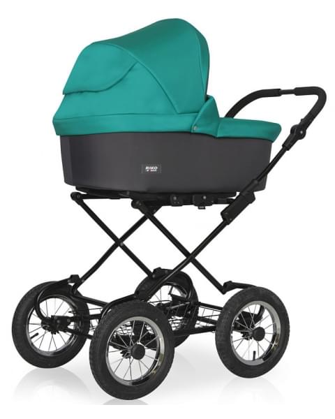 Детская коляска Riko Basic Bella Classic 2 в 1 03 серый-малахит