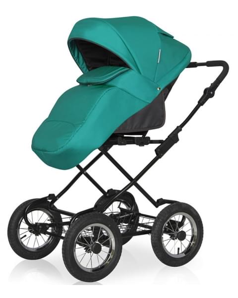 Детская коляска Riko Basic Bella Classic 2 в 1 03 серый-малахит