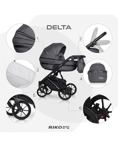 Детская коляска Riko Basic Delta 3 в 1 05 Carbon