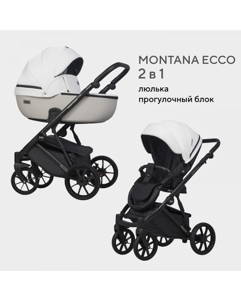 Детская коляска Riko Basic Montana Ecco 2 в 1 32 White-Light Silver