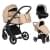 Детская коляска Roan Bass Next Кожа 3 в 1 с автокреслом Tutis Elo Lux EduSky Black RN082/1 Caramel