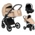 Детская коляска Roan Bass Next Кожа 3 в 1 с автокреслом Tutis Elo Lux EduSky Black RN082/1 Caramel