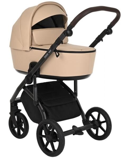 Детская коляска Roan Bass Next Кожа 3 в 1 с автокреслом Tutis Elo Lux EduSky Black RN082/1 Caramel