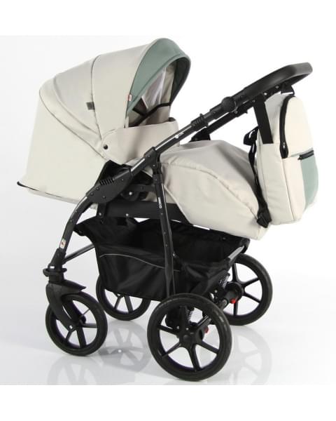 Детская коляска Sevillababy Unico 2 в 1 Un-01 св.серый-серо-зеленая экокожа