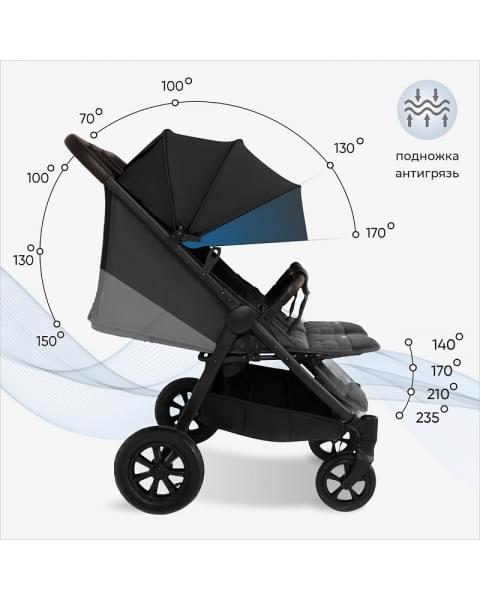 Детская прогулочная коляска для двойни Sweet Baby Donna Black