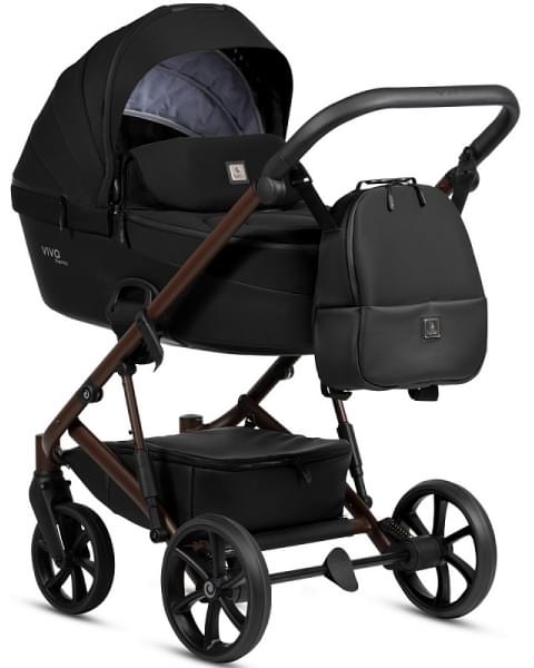 Детская коляска Tutis Viva 6 Plus Essential 3 в 1 с автокреслом Elo Lux EduSky Black 1612070 Caviar