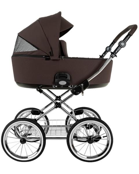 Детская коляска люлька Roan Bass Next Classic d14 2.0 1 в 1 BSNC/103/1 Turkish Coffe/Black/руч.Cappuccino