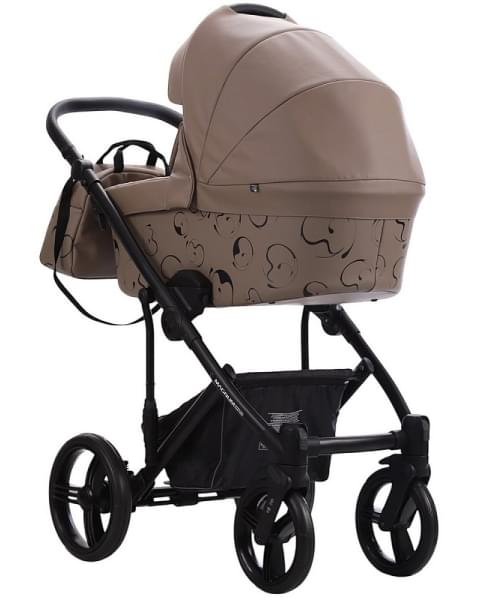 Детская коляска Bebetto Magnum Light SE Pro 2 в 1 05 т.бежевая кожа черная рама
