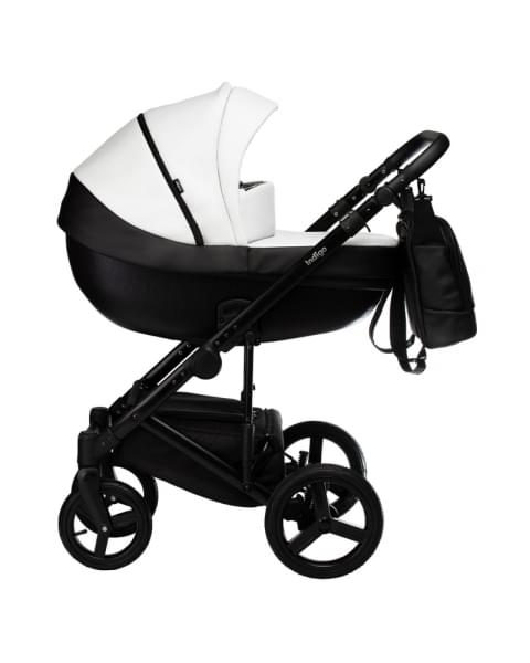 Детская коляска Indigo Tour Eco 2 в 1 Te10 черная кожа + белая кожа