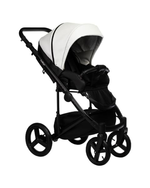 Детская коляска Indigo Tour Eco 2 в 1 Te10 черная кожа + белая кожа