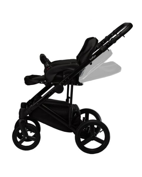 Детская коляска Indigo Tour Eco 2 в 1 Te10 черная кожа + белая кожа