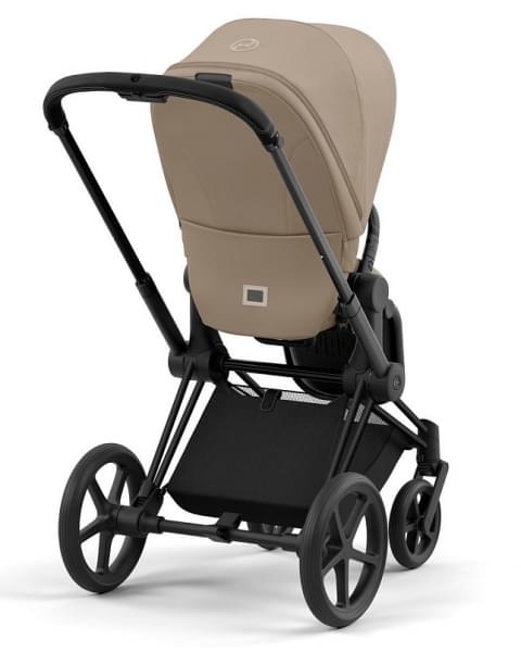 Коляска 2 в 1 Cybex Priam IV Platinum Collection шасси Matt Black, Cozy Beige (бежевый)