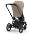 Коляска 2 в 1 Cybex Priam IV Platinum Collection шасси Matt Black, Cozy Beige (бежевый)