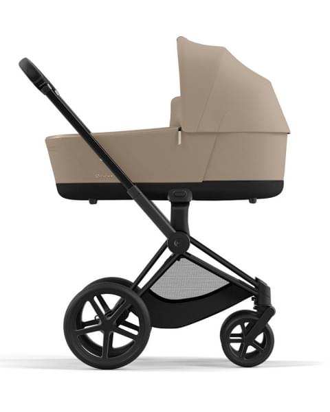 Коляска 2 в 1 Cybex Priam IV Platinum Collection шасси Matt Black, Cozy Beige (бежевый)