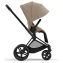 Коляска 2 в 1 Cybex Priam IV Platinum Collection шасси Matt Black, Cozy Beige (бежевый)